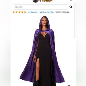 Spirit Halloween crushed velvet cape